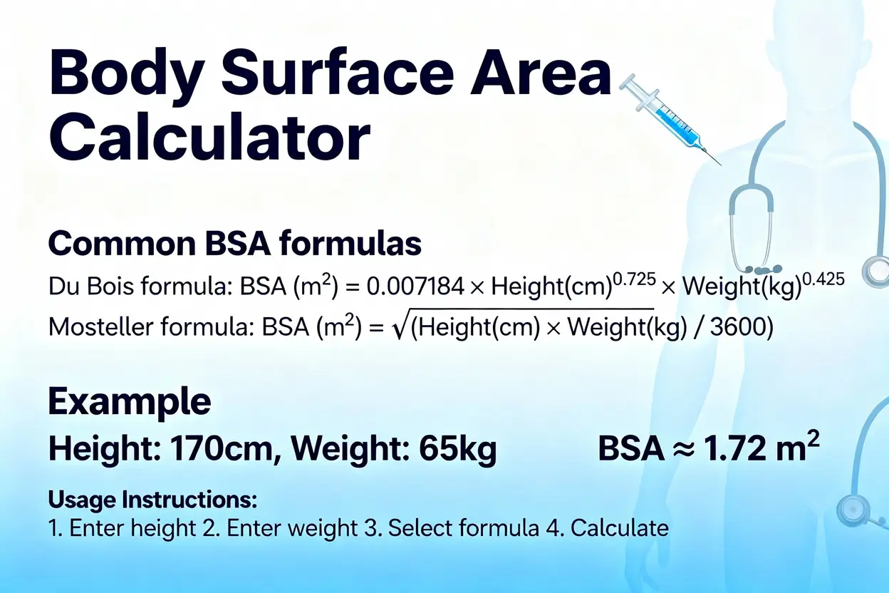 Body Surface Area Calculator