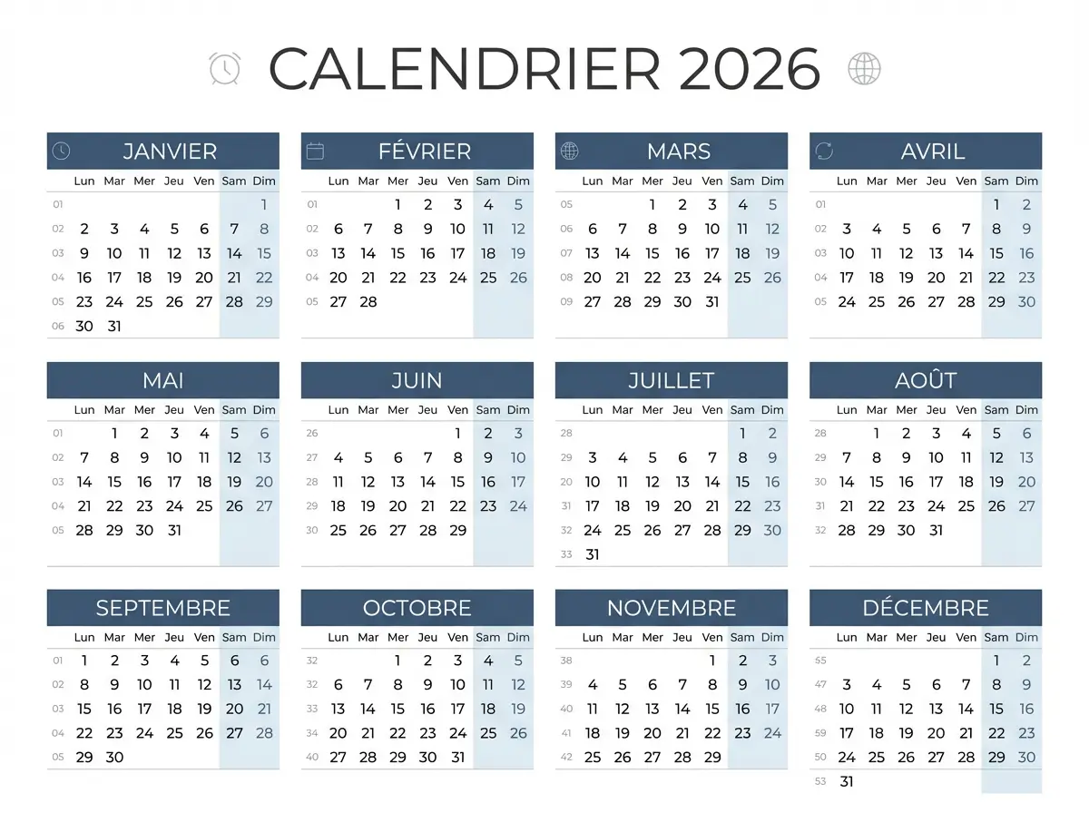 Calendrier Mon Master 2026